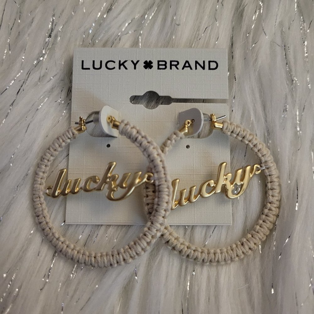 Lucky Brand Crochet Hoop Earrings